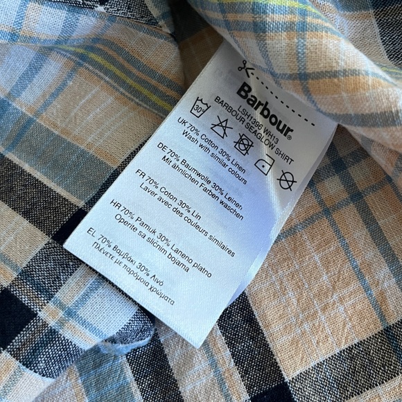 NWT - Barbour Women’s Linen Blended Seaglow Plaid Shirt - US 10/L - Picture 12 of 12